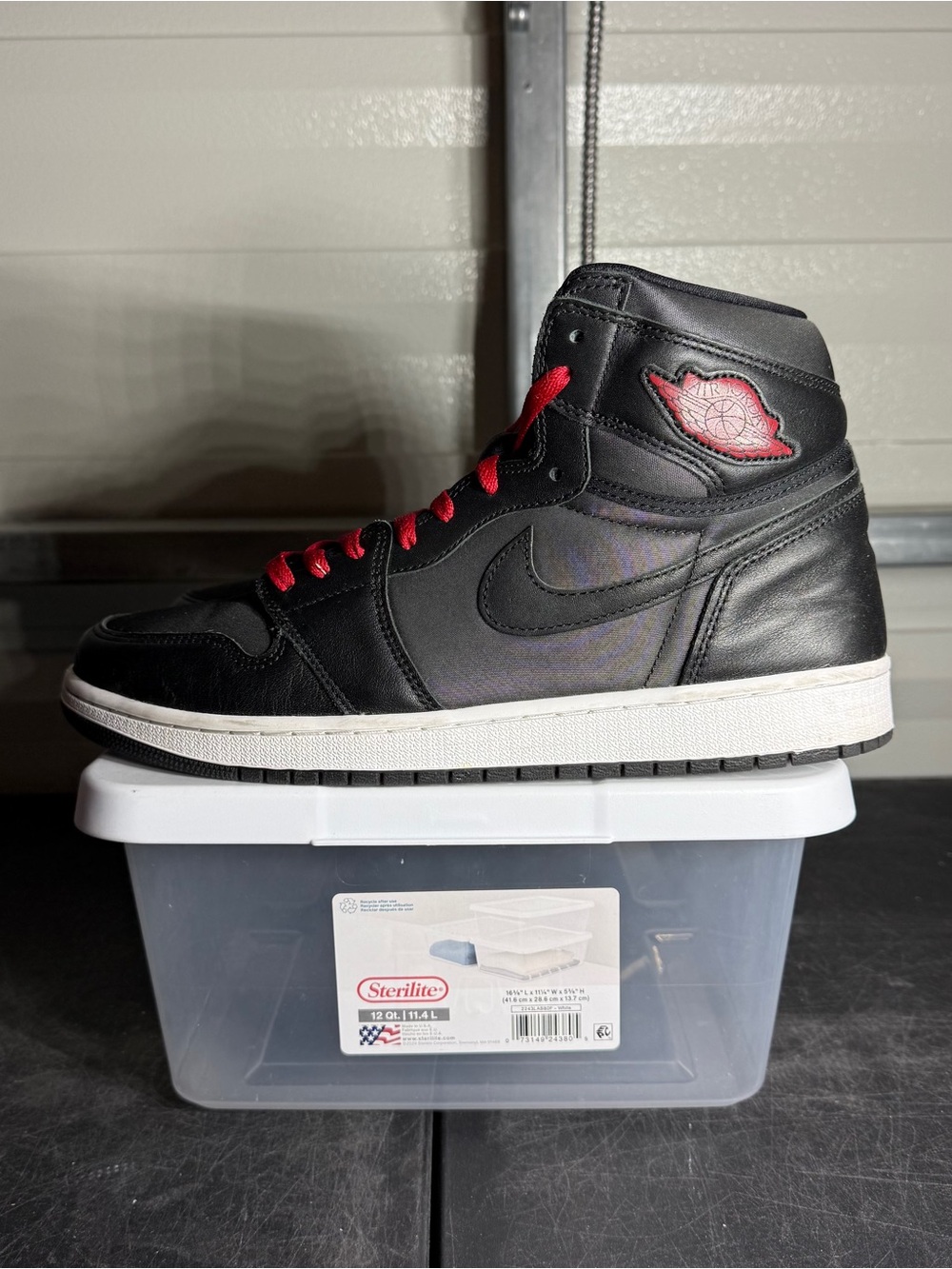 Size 12 - AJ 1 Black Gym Red